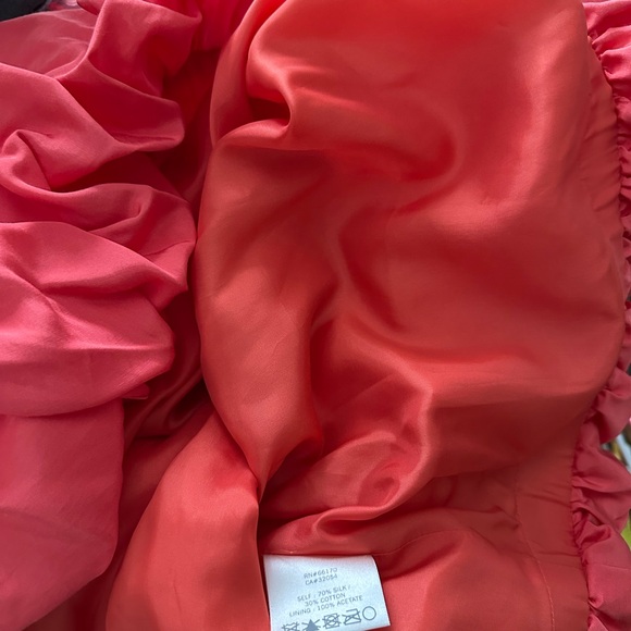 Hirtherto by Anthropologie Strapless Silk-blend Bubble Hem Dress Coral (NWT, 8) - Picture 10 of 10